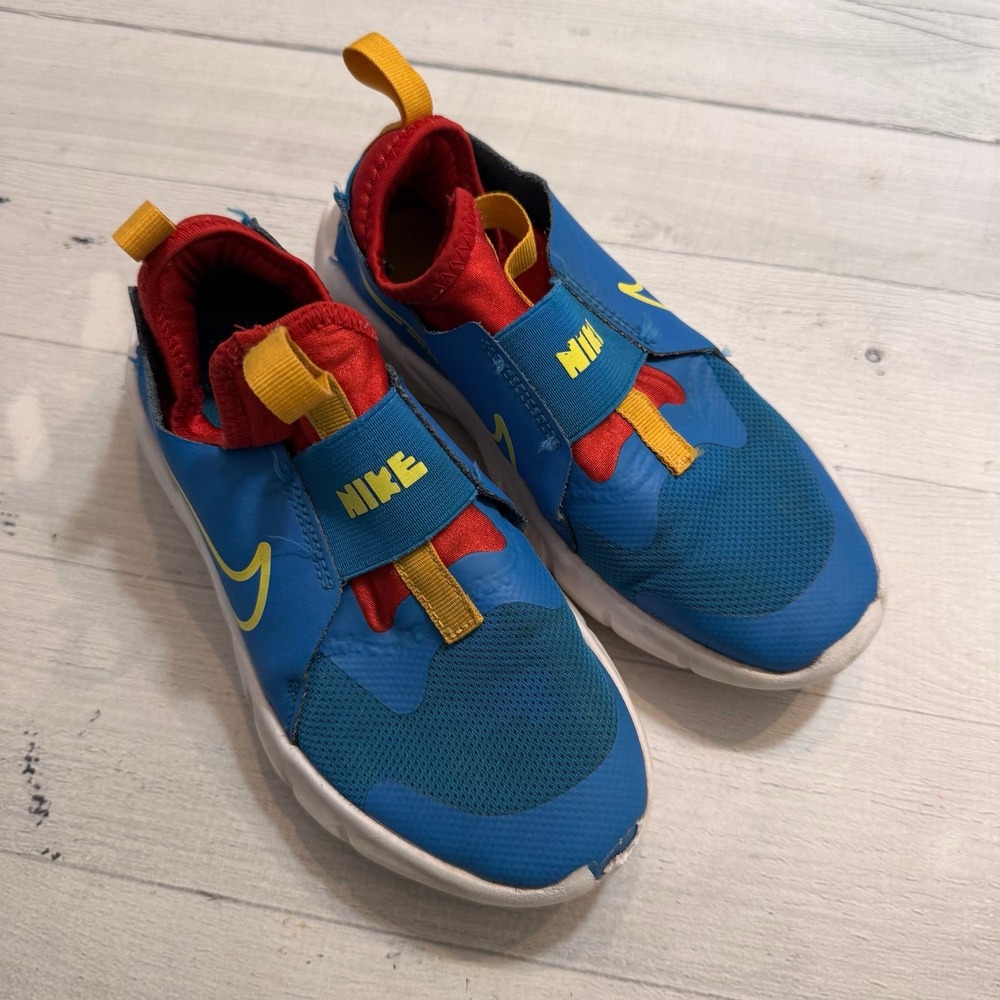 Nike kids colorblock red blue yellow slip on sneakers youth size 1